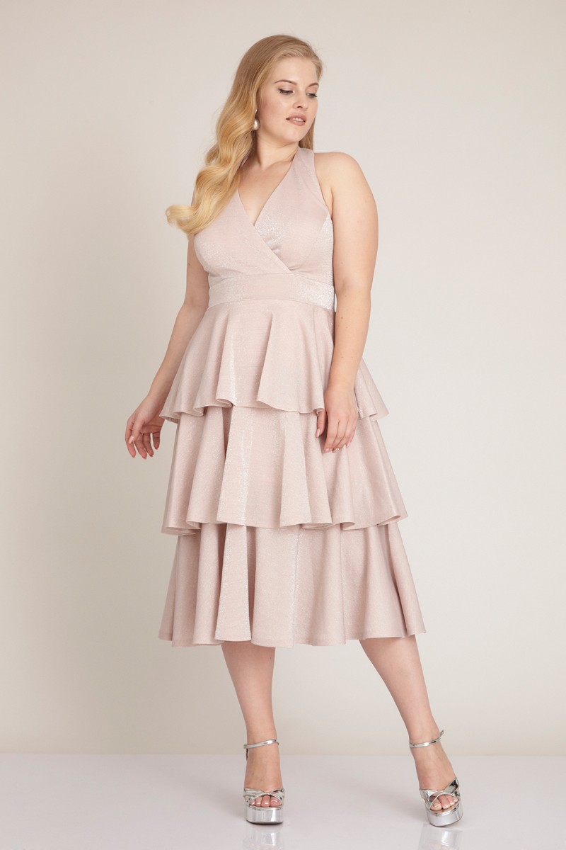 Powder Plus Size Knitted Sleeveless Midi Dress