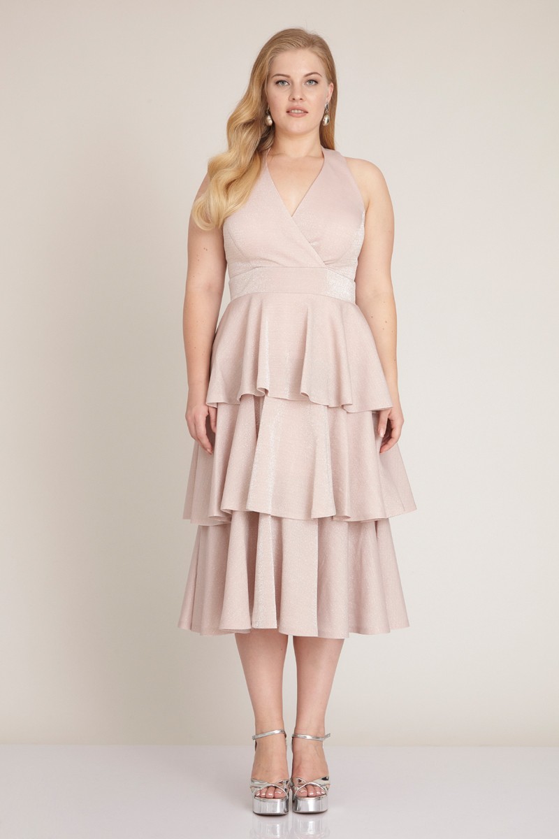 Powder Plus Size Knitted Sleeveless Midi Dress