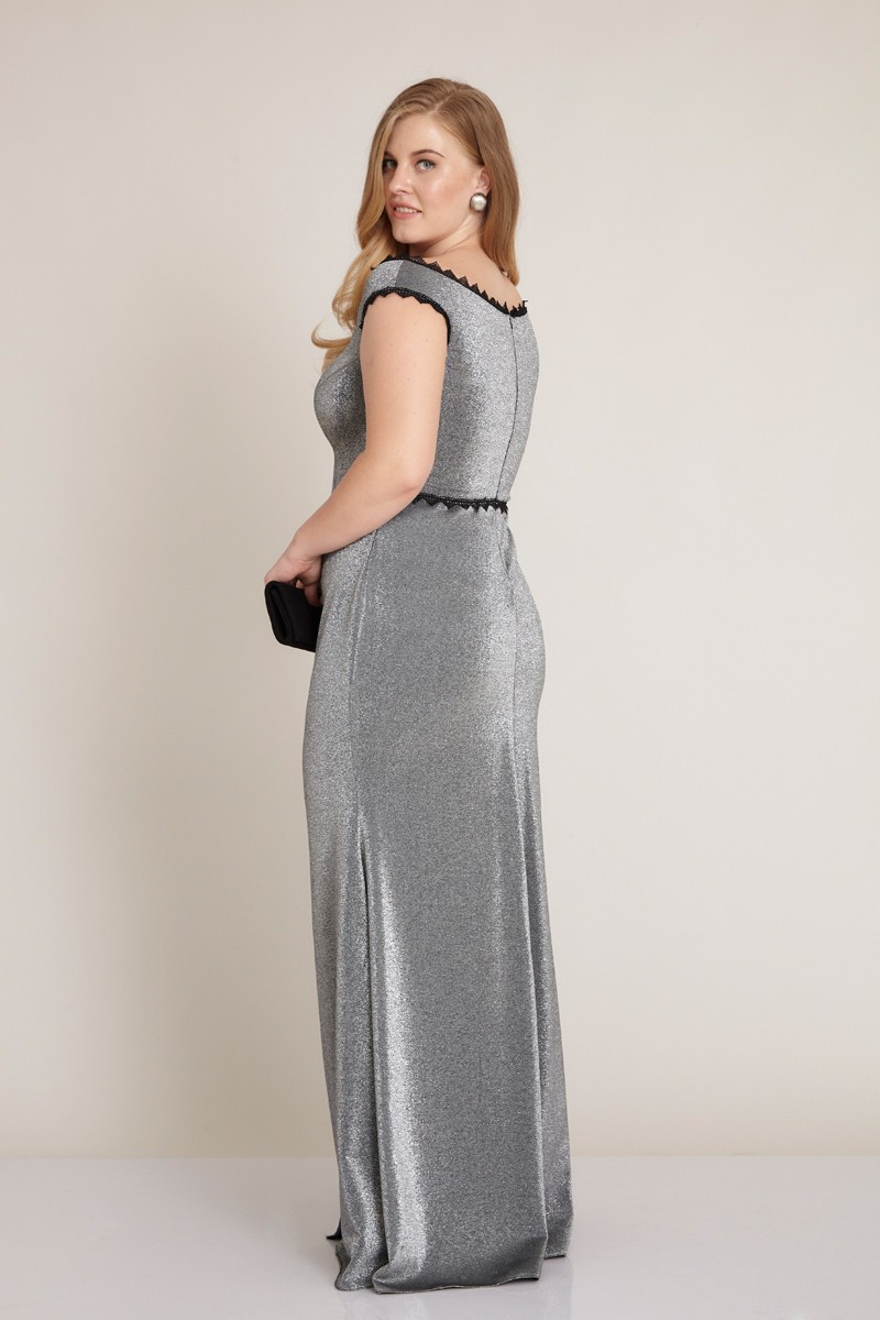 Silver Plus Size Knitted Sleeveless Maxi Dress