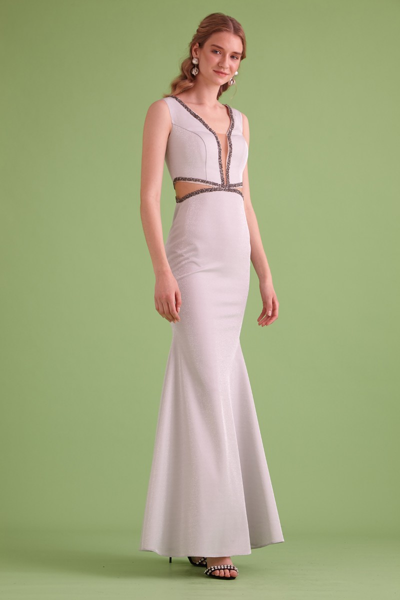 White Knitted Sleeveless Maxi Dress