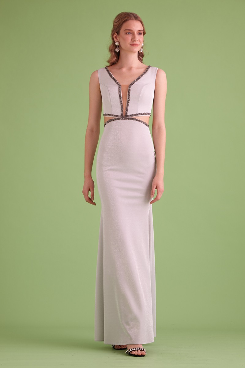 White Knitted Sleeveless Maxi Dress