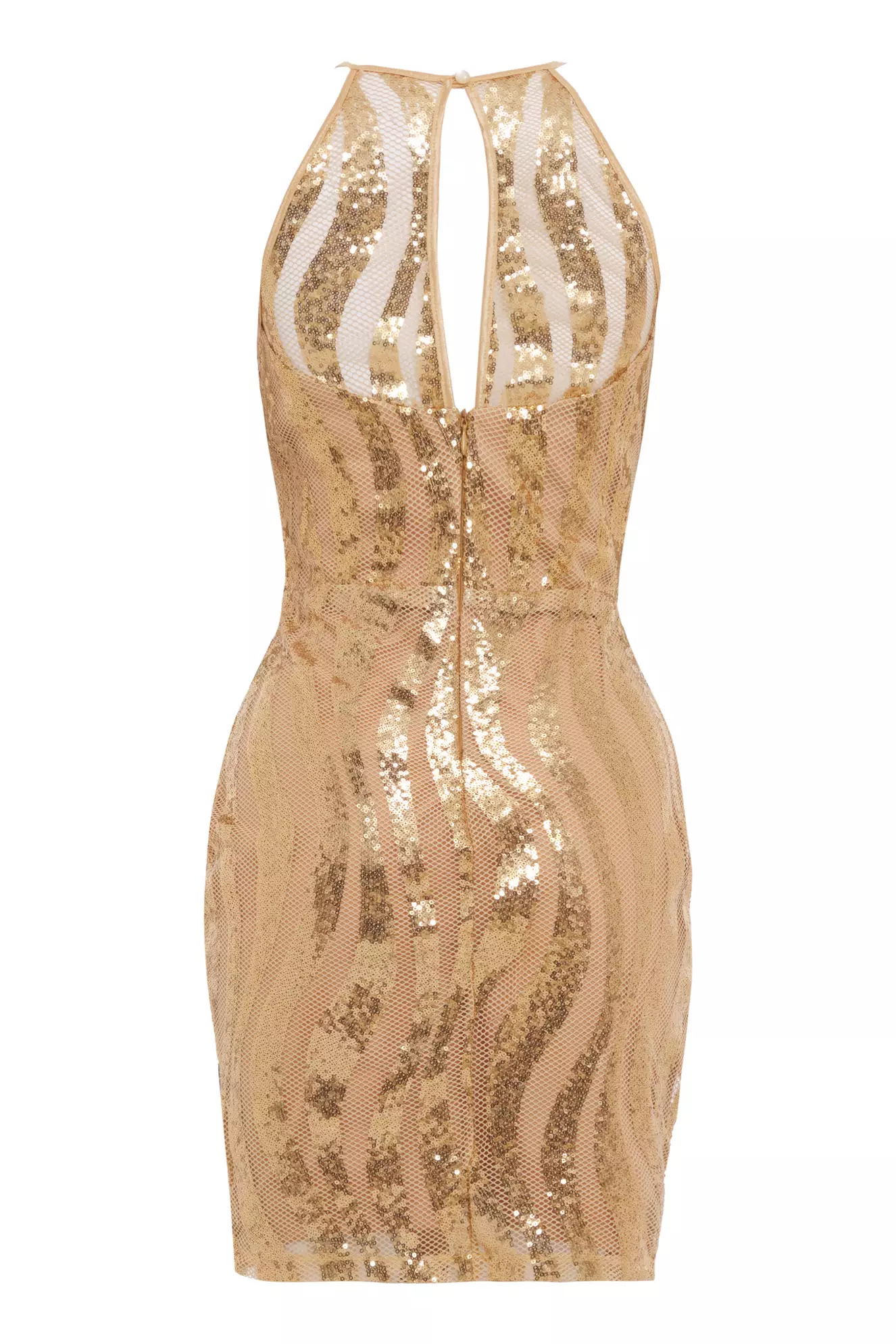 Gold Sequin Sleeveless Mini Dress