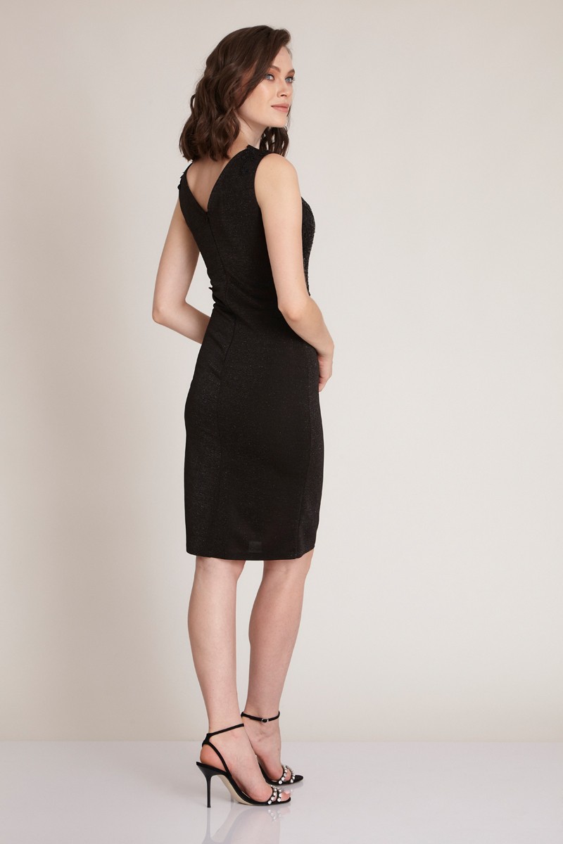 Black Knitted Mini Sleeveless Dress