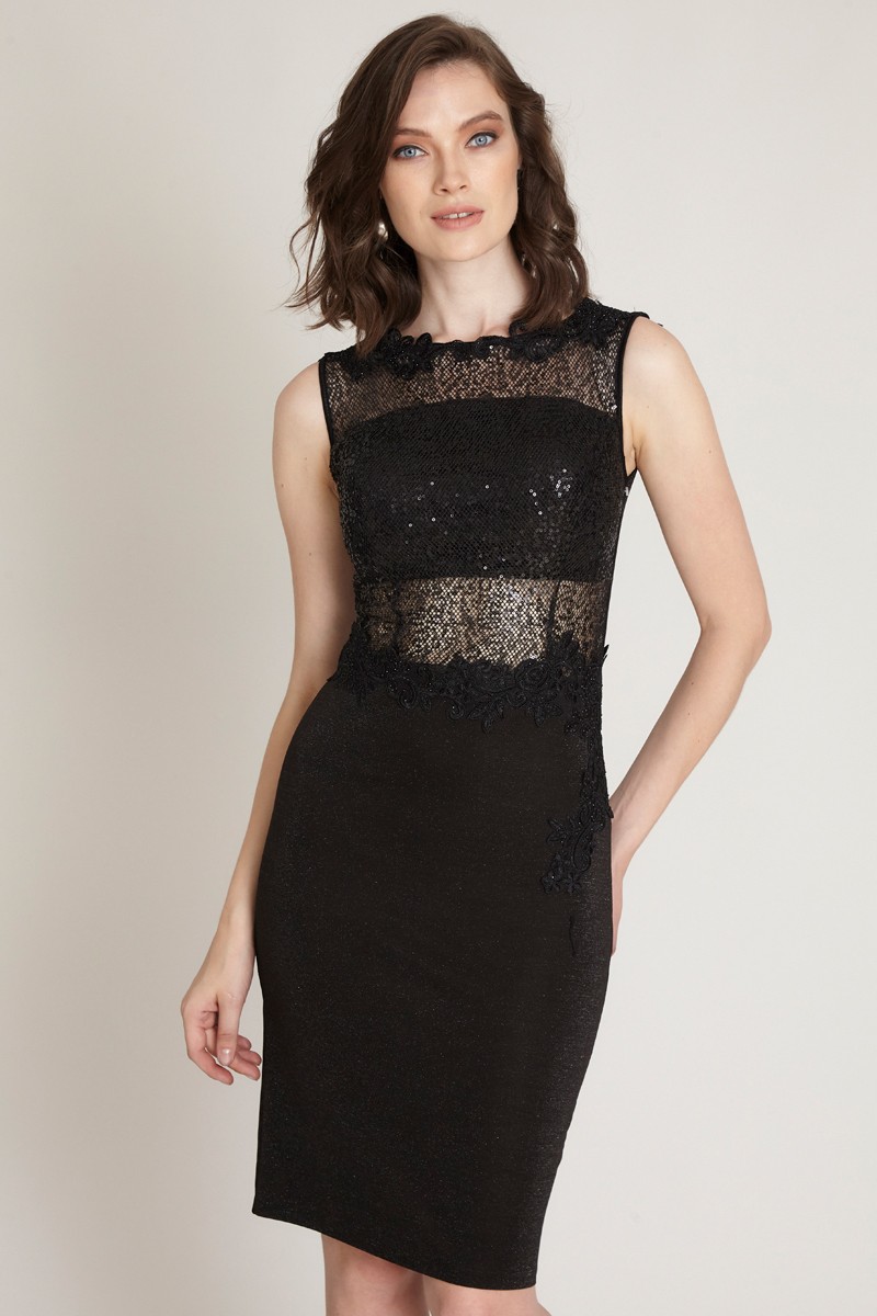 Black Knitted Mini Sleeveless Dress