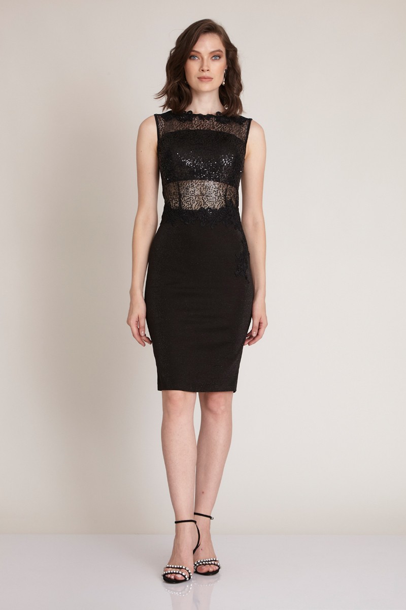 Black Knitted Mini Sleeveless Dress
