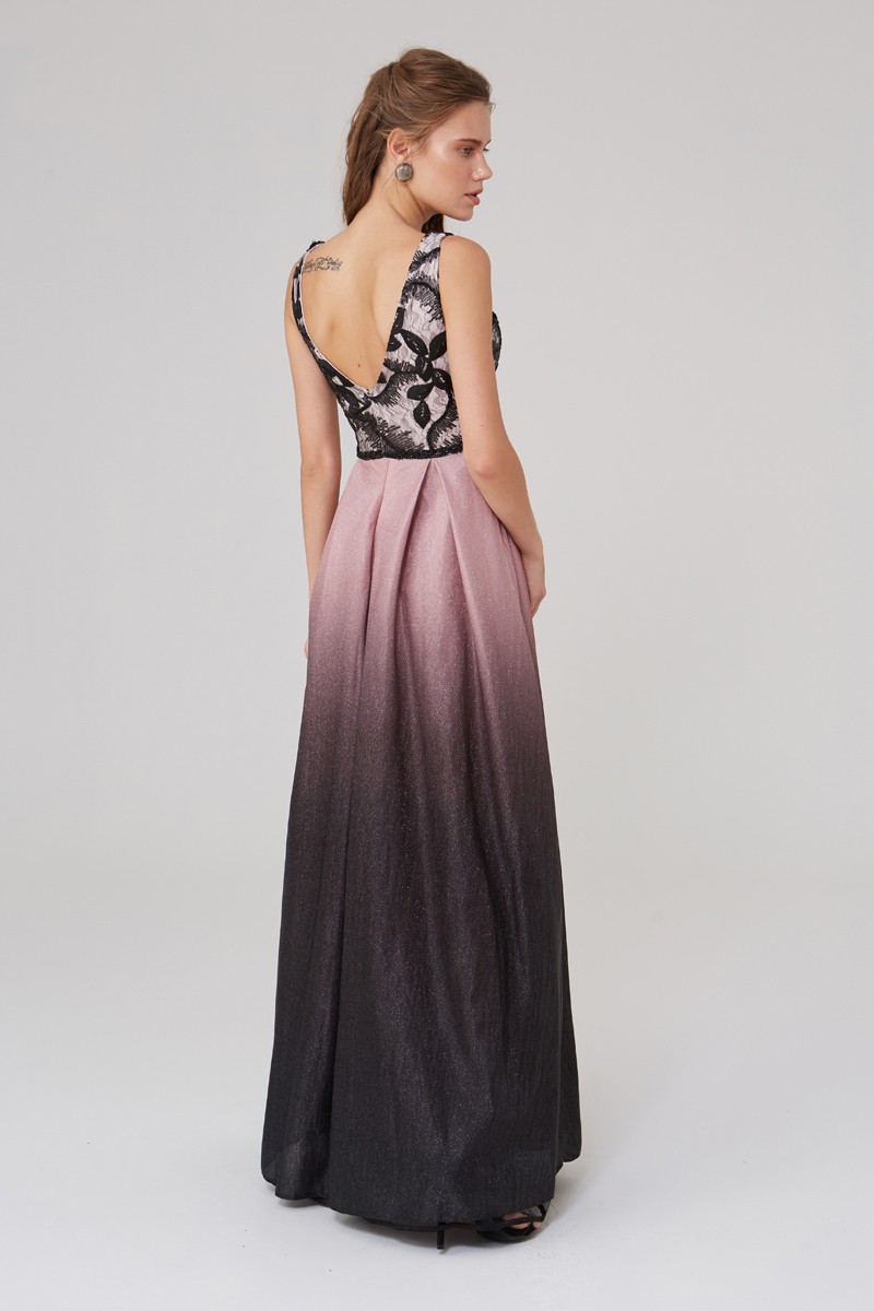 Gold With Dots Knitted Sleeveless Maxi Dress