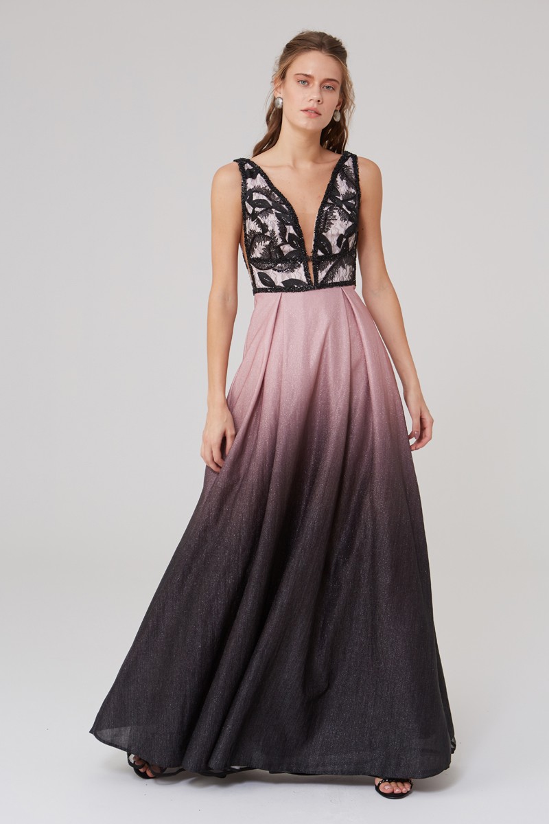 Gold With Dots Knitted Sleeveless Maxi Dress