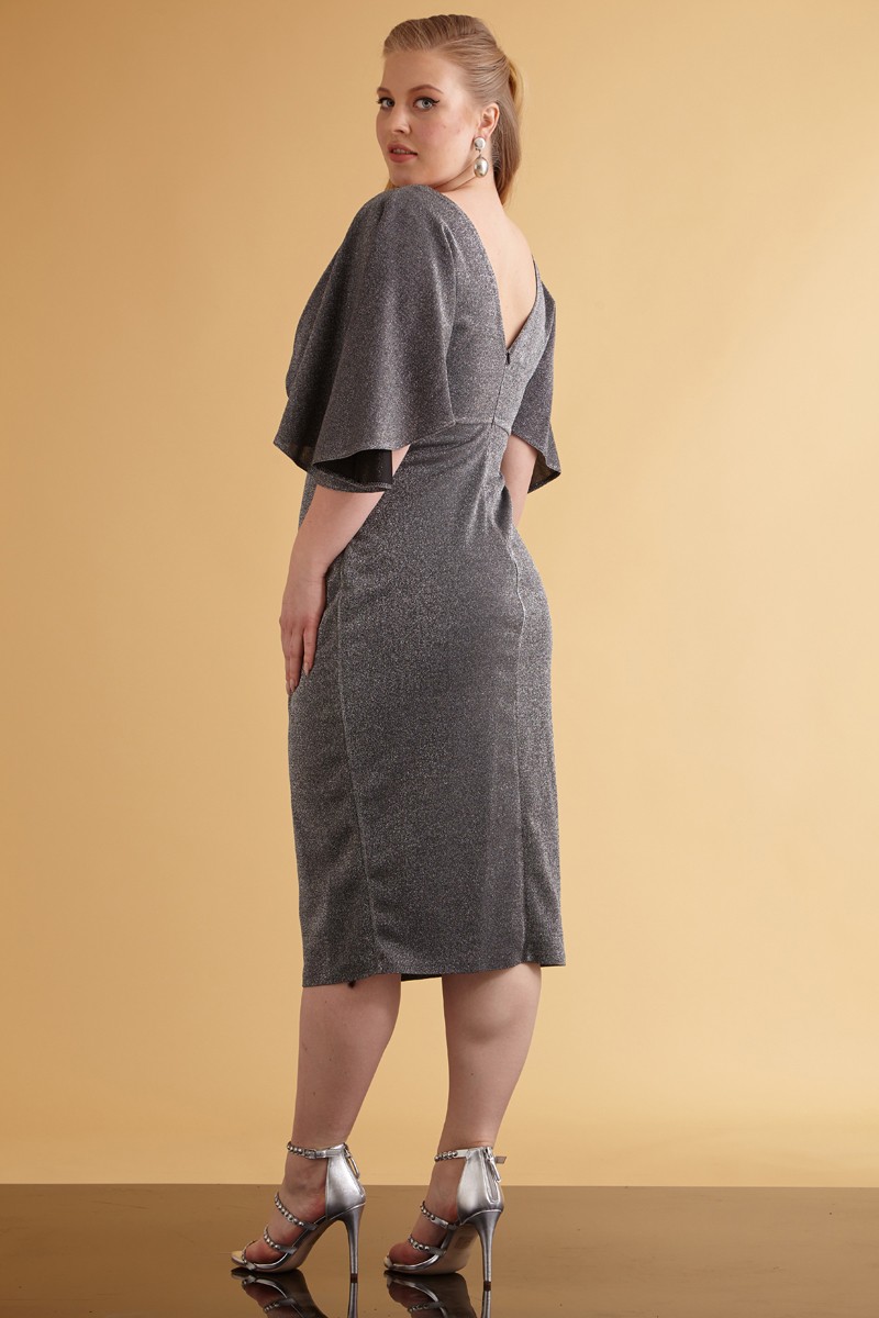 Silver Plus Size Knitted Sleeveless Maxi Dress