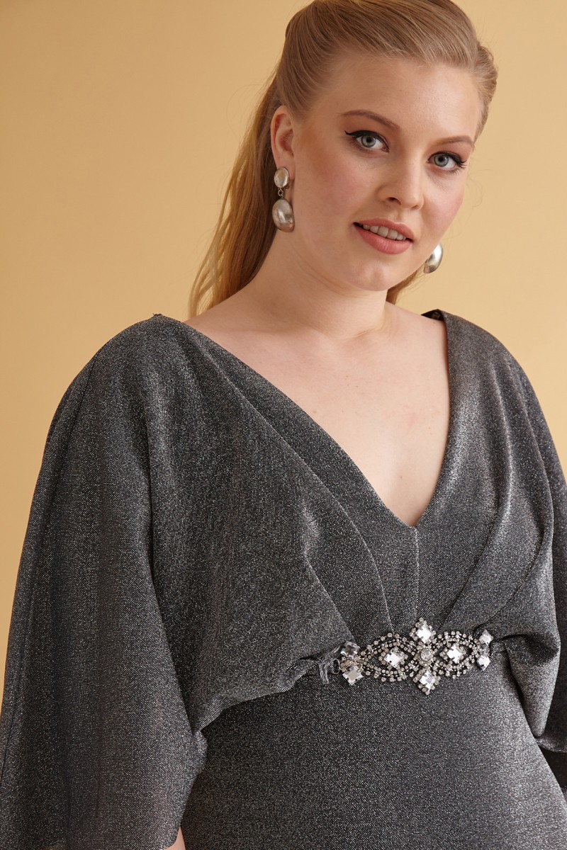 Silver Plus Size Knitted Sleeveless Maxi Dress