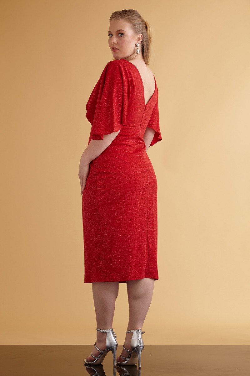 Red Plus Size Knitted Sleeveless Maxi Dress