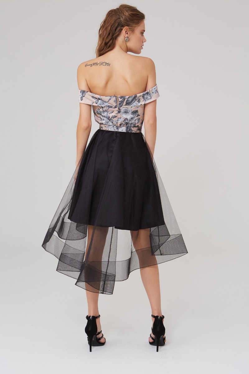 Print Y08 Knitted Short Sleeve Midi Dress