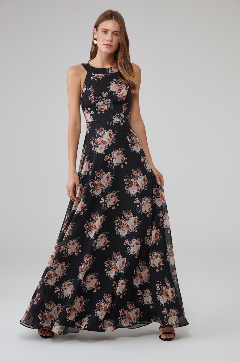 Print Y26 Chiffon Sleeveless Maxi Dress