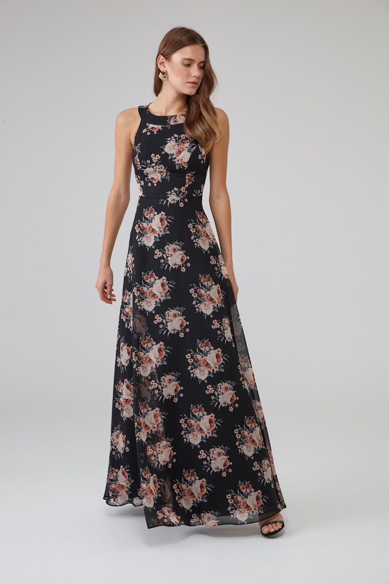 Print Y26 Chiffon Sleeveless Maxi Dress