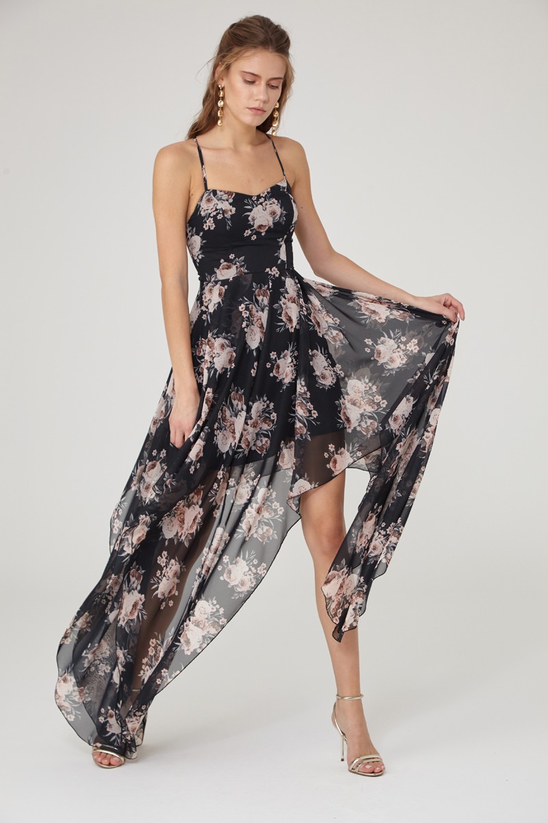 Blush Chiffon Sleeveless Maxi Dress