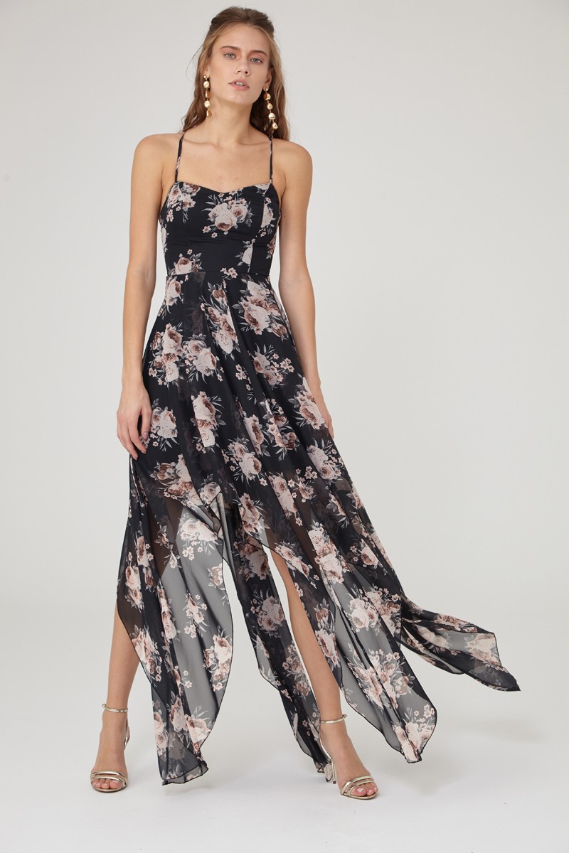Blush Chiffon Sleeveless Maxi Dress