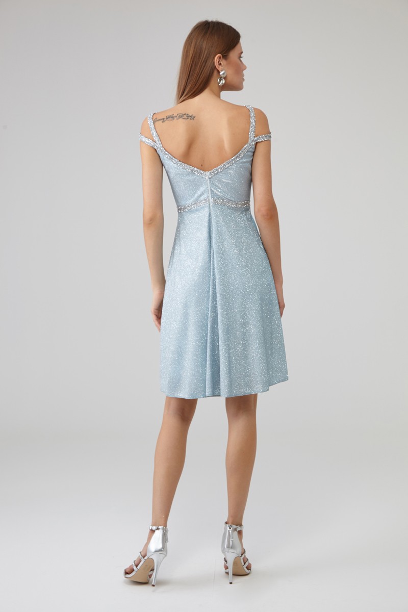 Blue Sleeveless Mini Dress