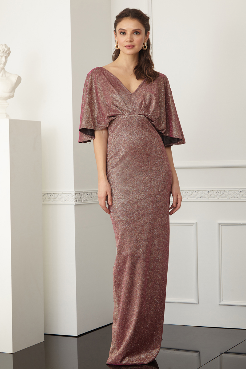 Copper Short Sleeve Maxi Dress