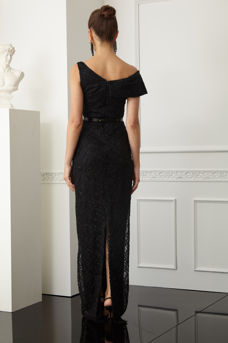 Black Lace Sleeveless Maxi Dress