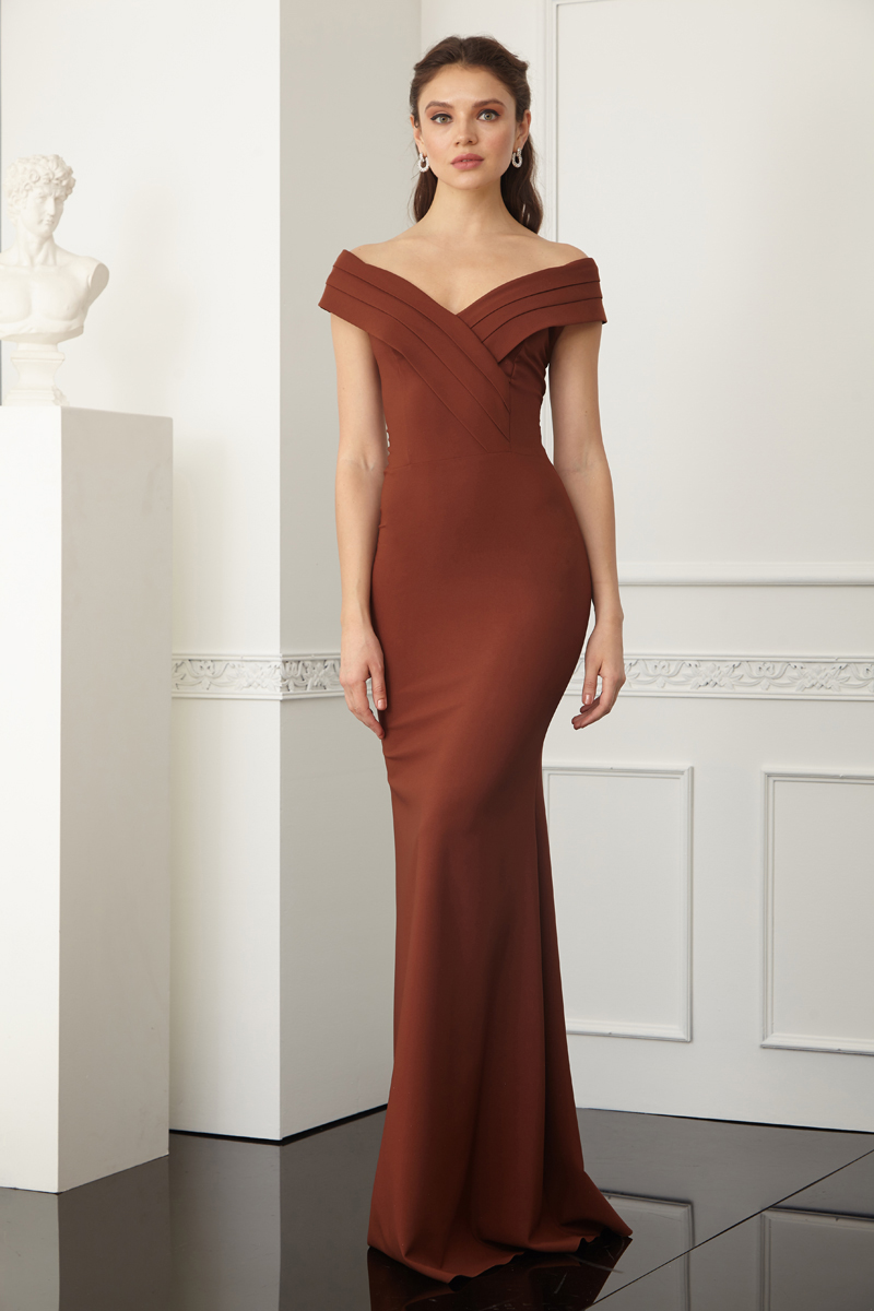 Brown Crepe Dress