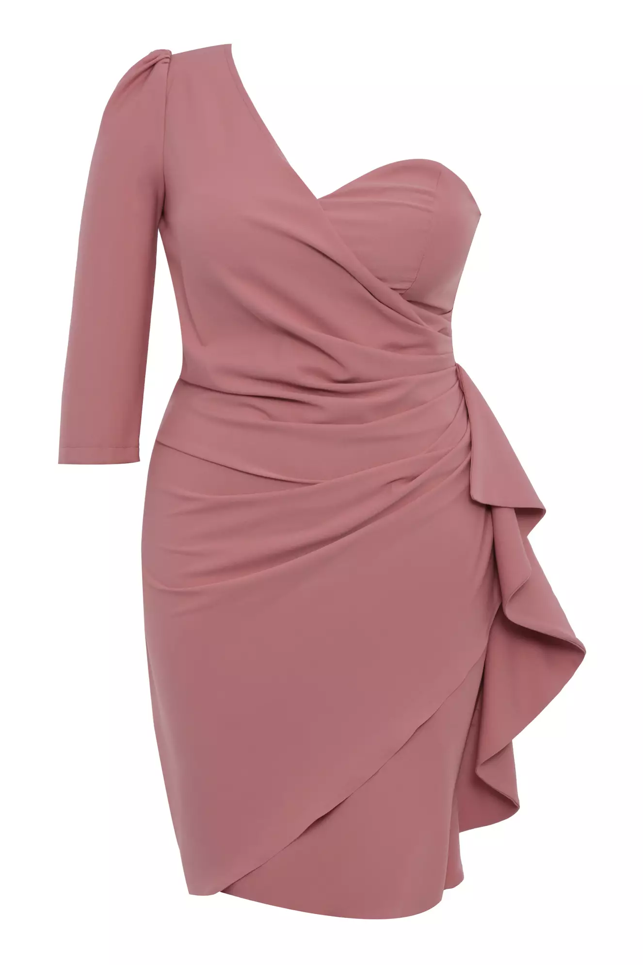 Ginger Plus Size Crepe One Arm Mini Dress