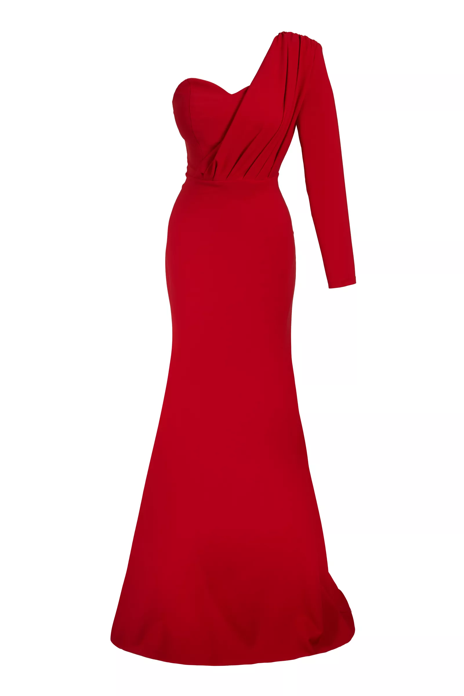 Red Crepe Maxi Dress