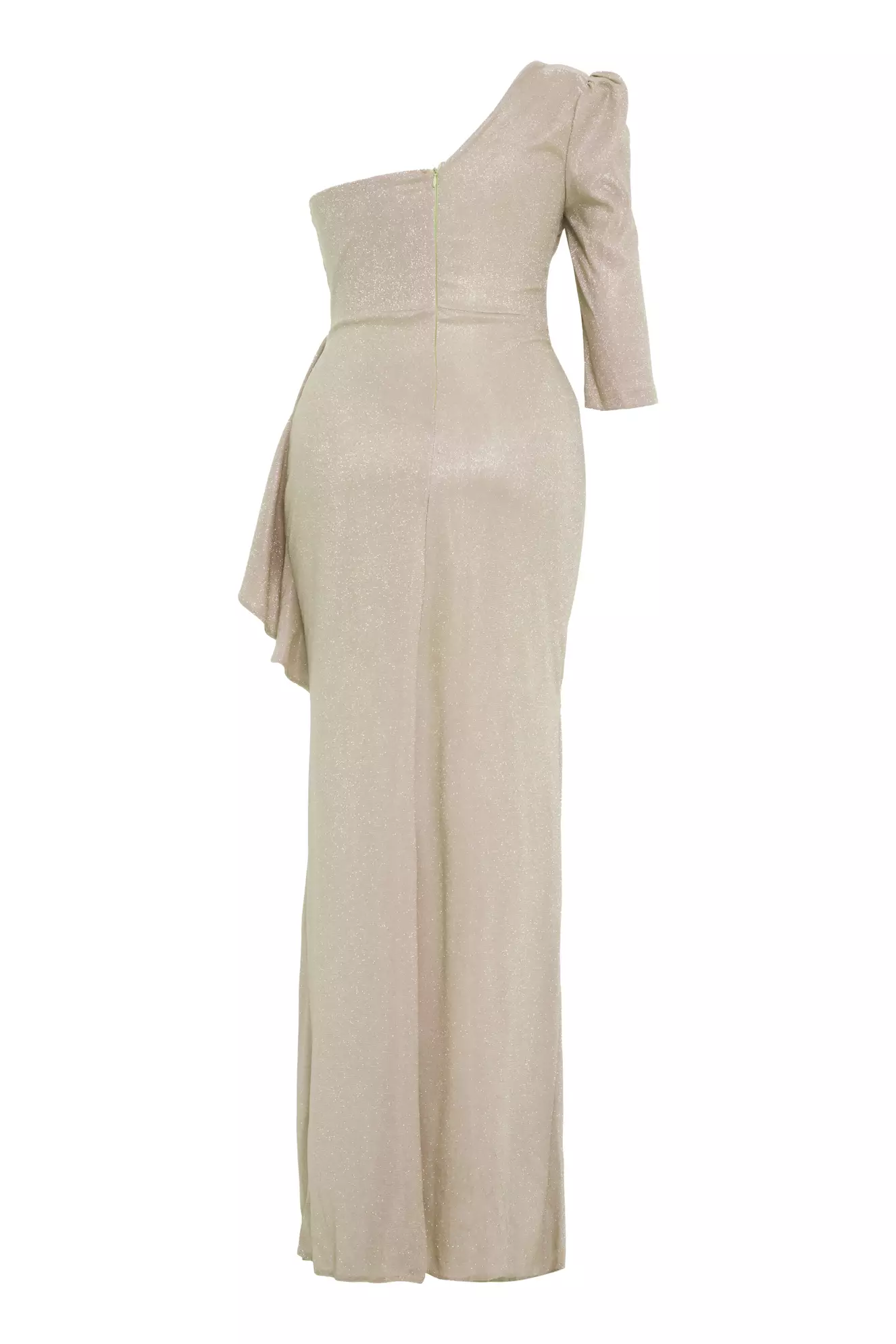 Gold Plus Size Glare One Arm Maxi Dress