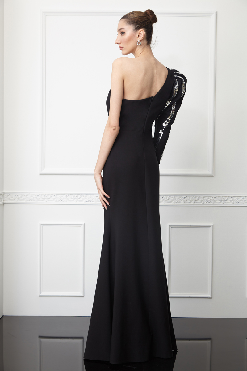 Printed One Arm Maxi Dress