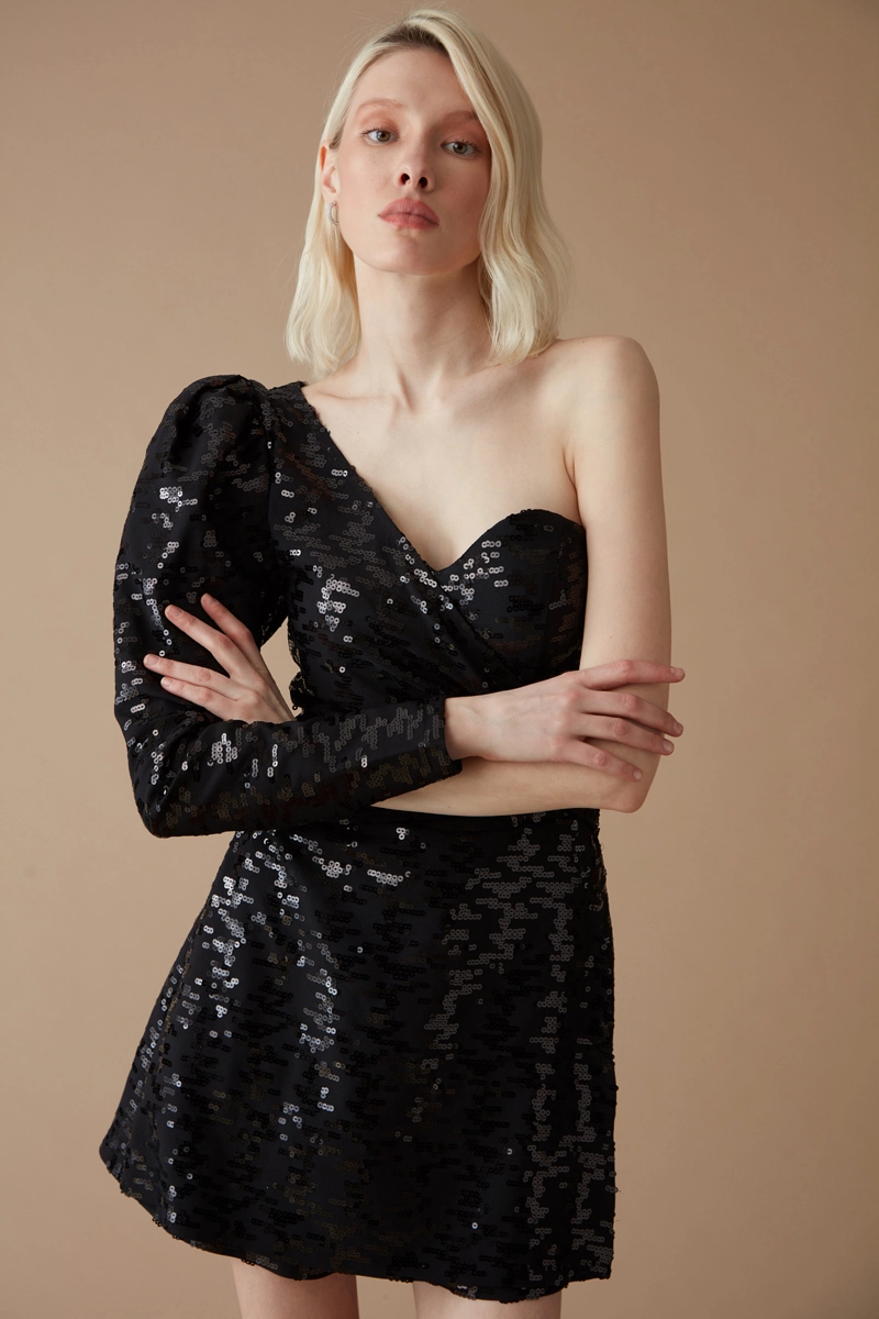 Print Y58 Sequined Mini Jumpsuit