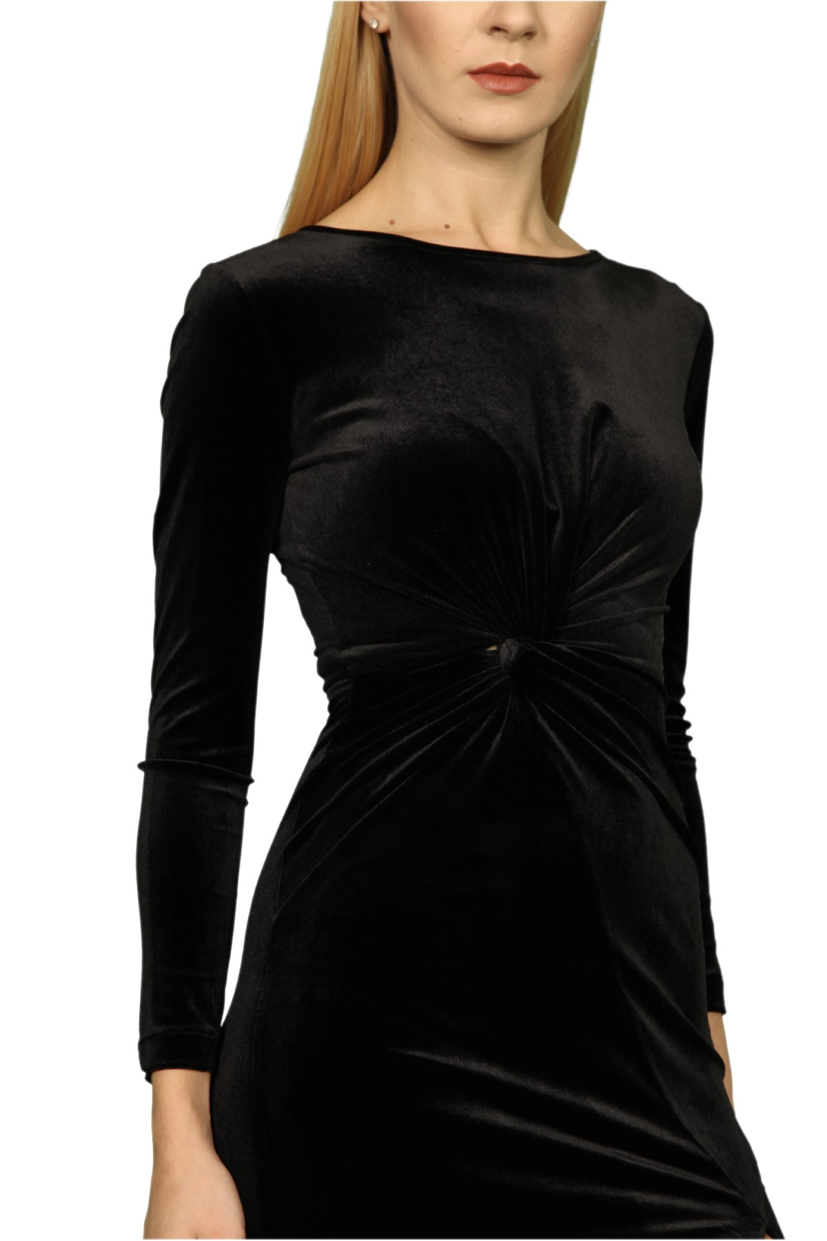Black Velvet Long Sleeve Maxi Dress