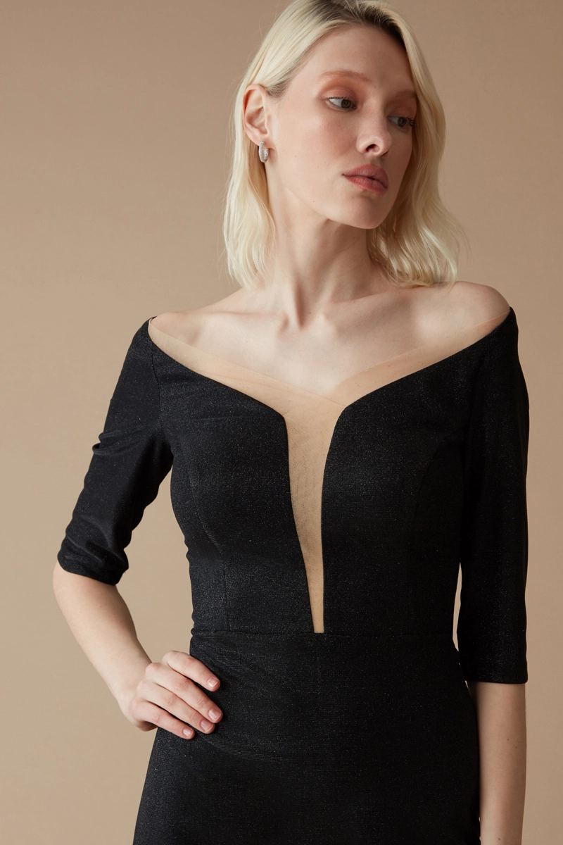 Black Long Sleeve Mini Dress