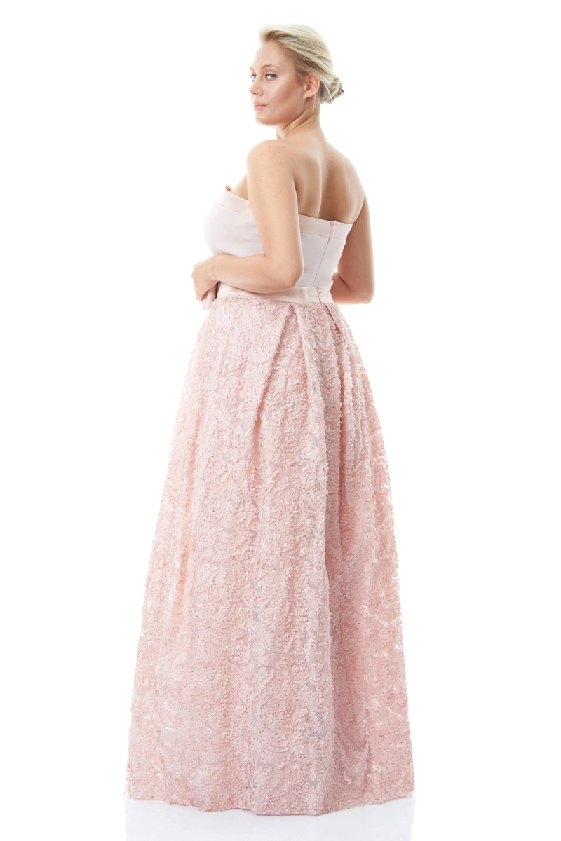 Powder Plus Size Crepe Strapless Maxi Dress