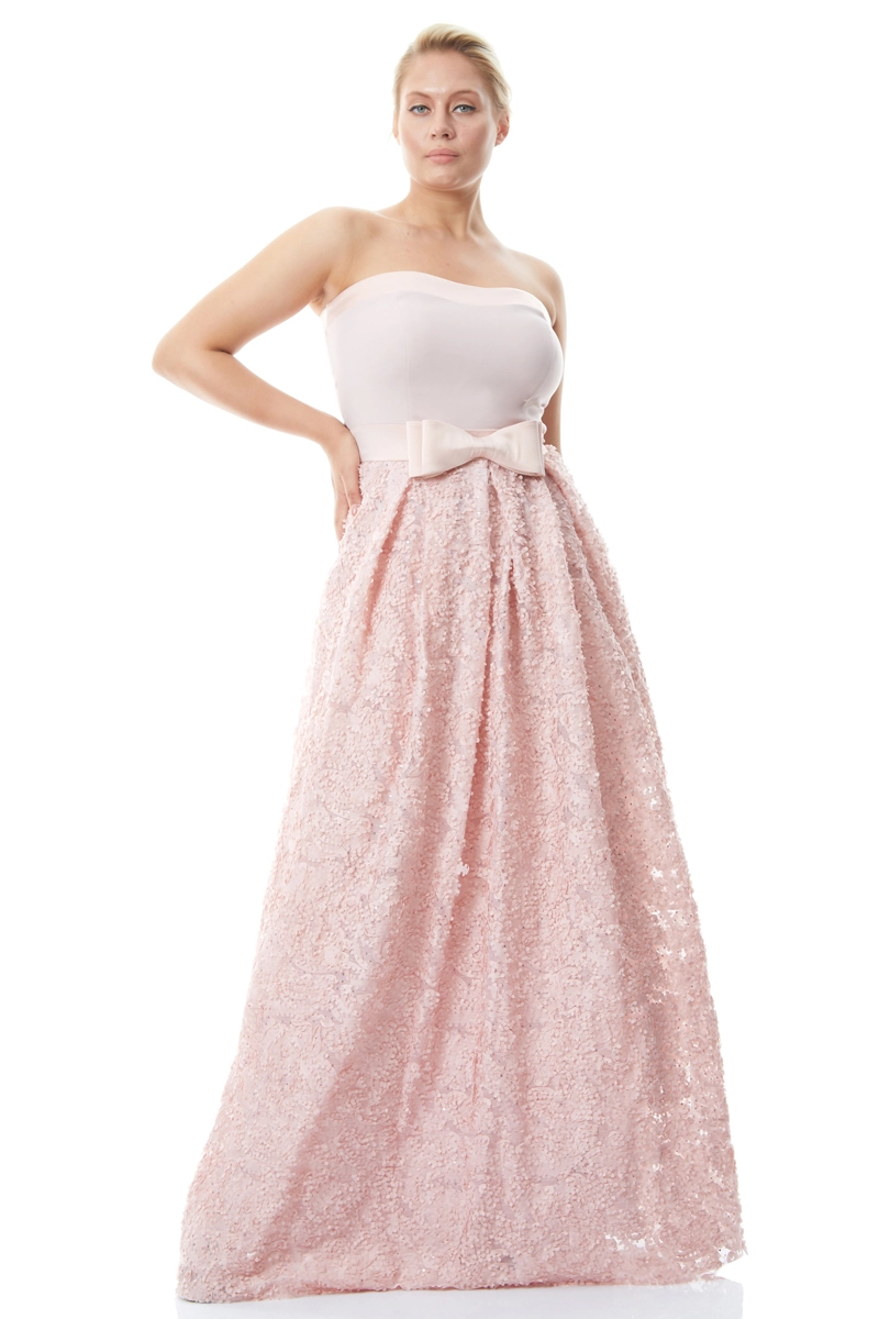 Powder Plus Size Crepe Strapless Maxi Dress