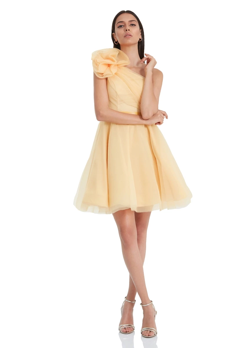 Yellow Tulle Mini Dress