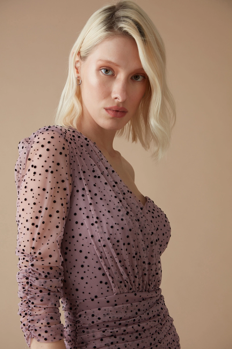 Lilac Tulle Mini Dress