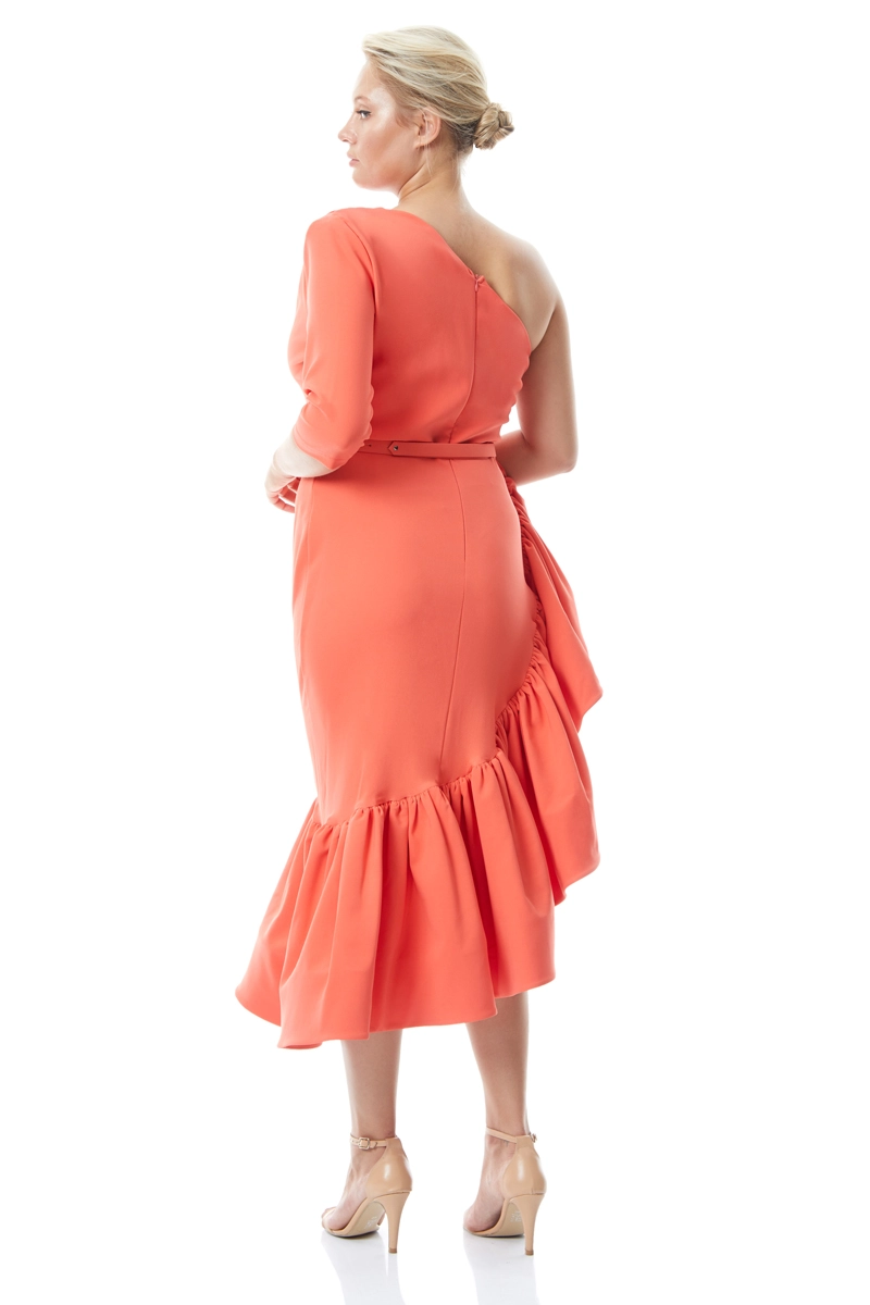 Latte Plus Size Crepe One Arm Maxi Dress