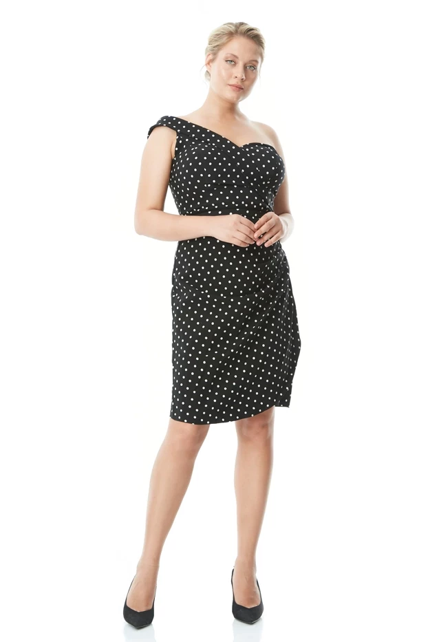 Print Y76 Plus Size Crepe Short Sleeve Mini Dress