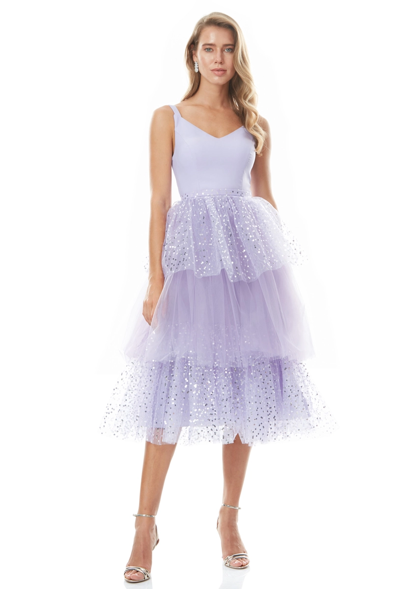 Lilac Sleeveless Midi Dress