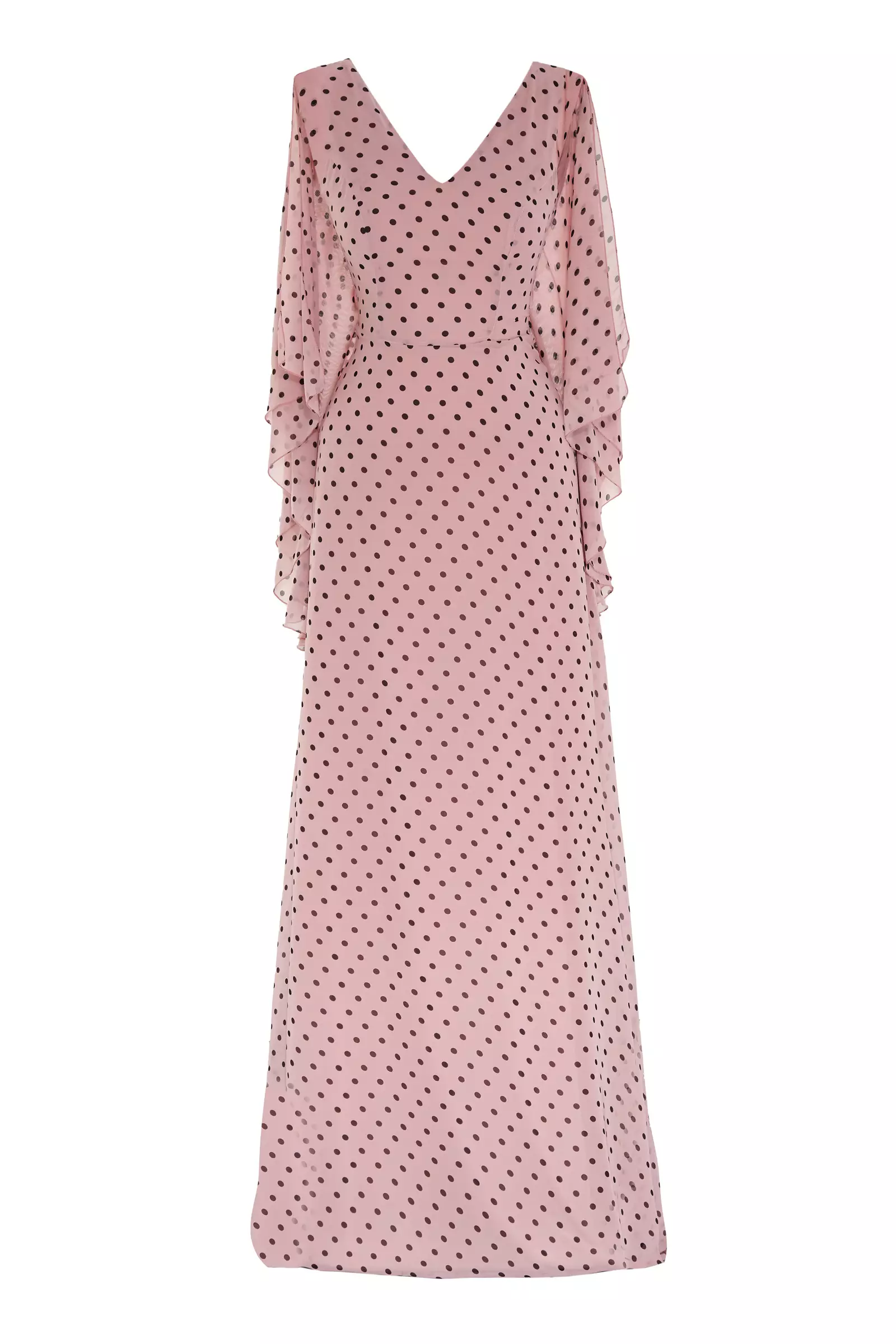 Tan Color Chiffon Sleeveless Maxi Dress