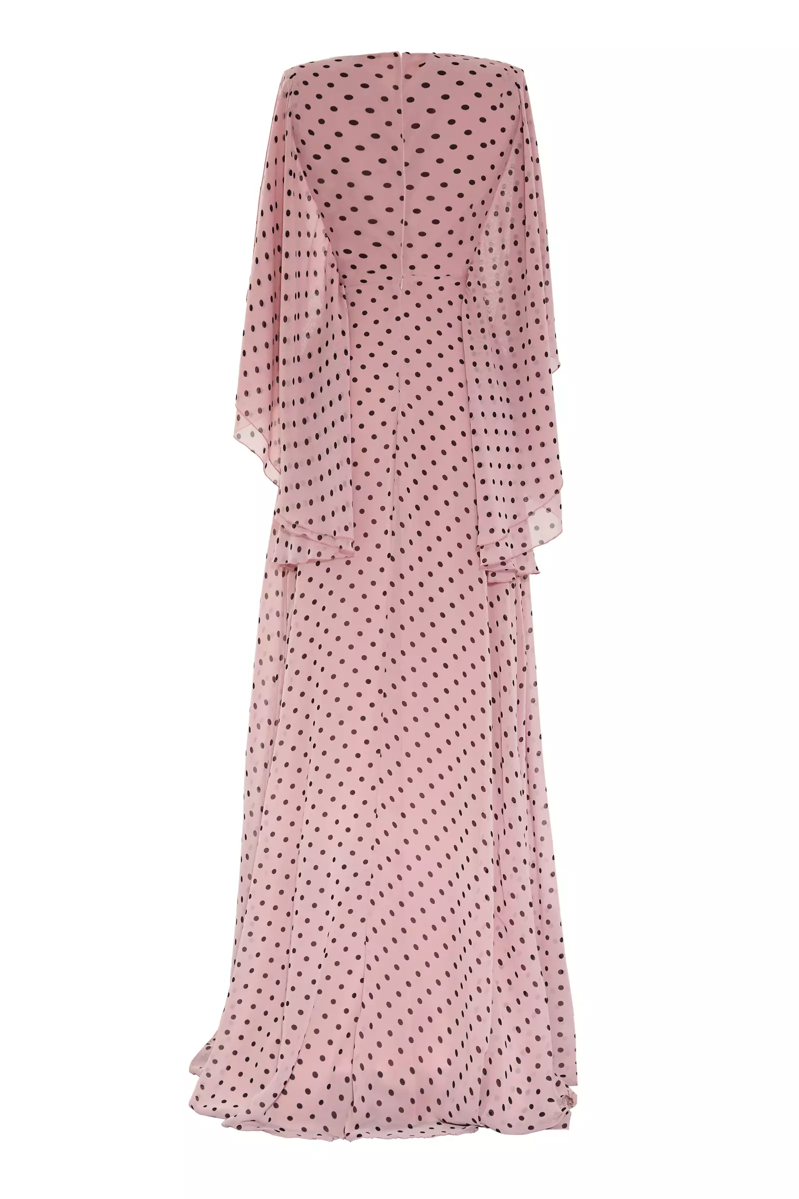 Tan Color Chiffon Sleeveless Maxi Dress