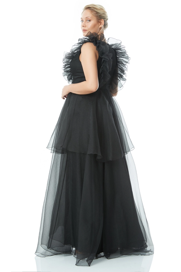 Black Plus Size Tulle Sleeveless Mini Dress