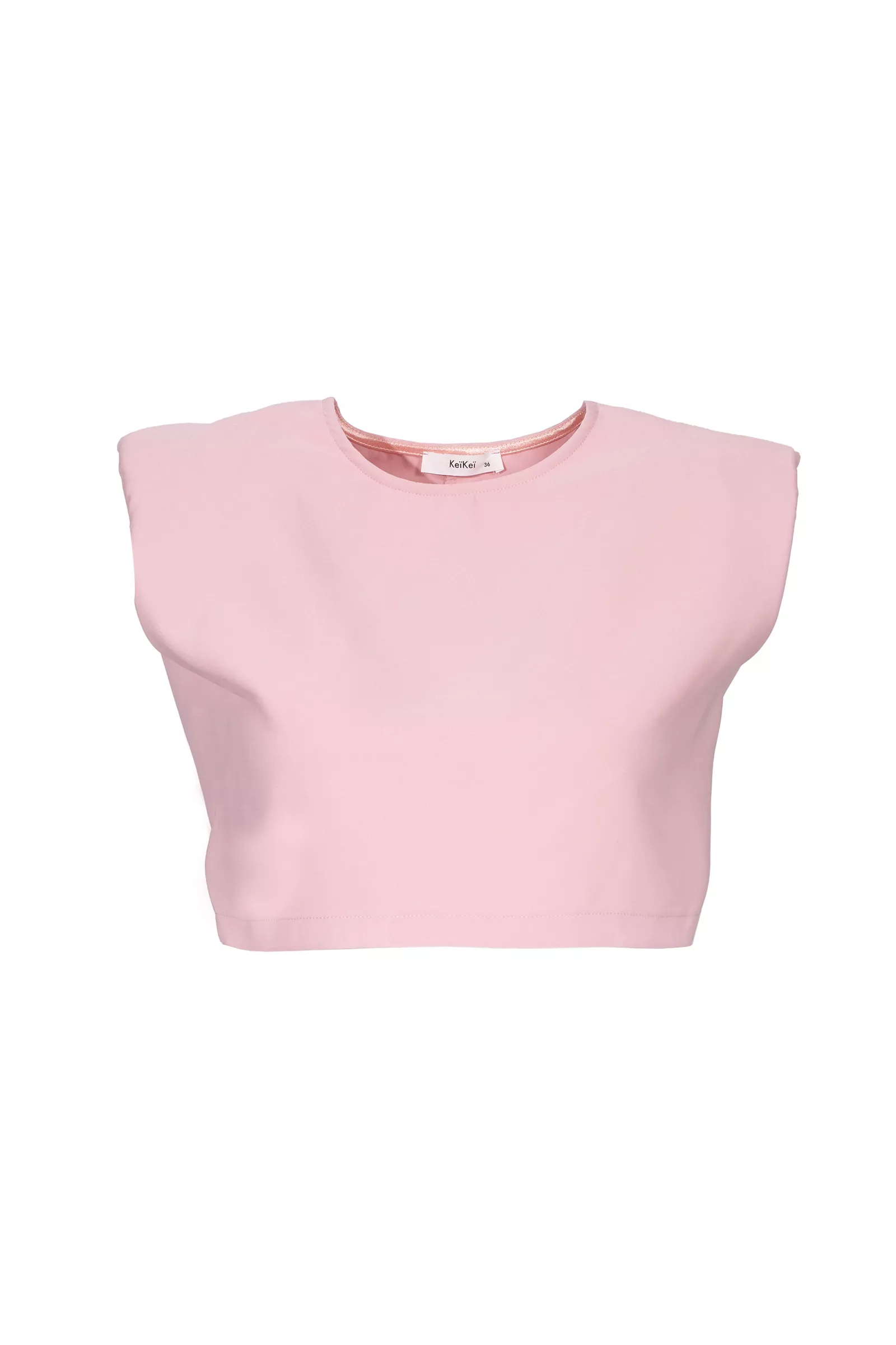 Blush Crepe Sleeveless Crop Top