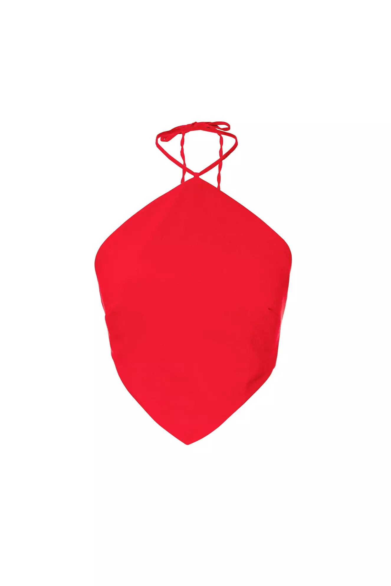 Red Crepe Sleeveless Crop Top