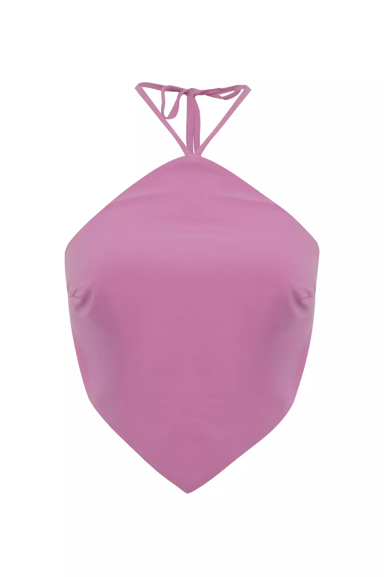 Pink Crepe Sleeveless Crop Top