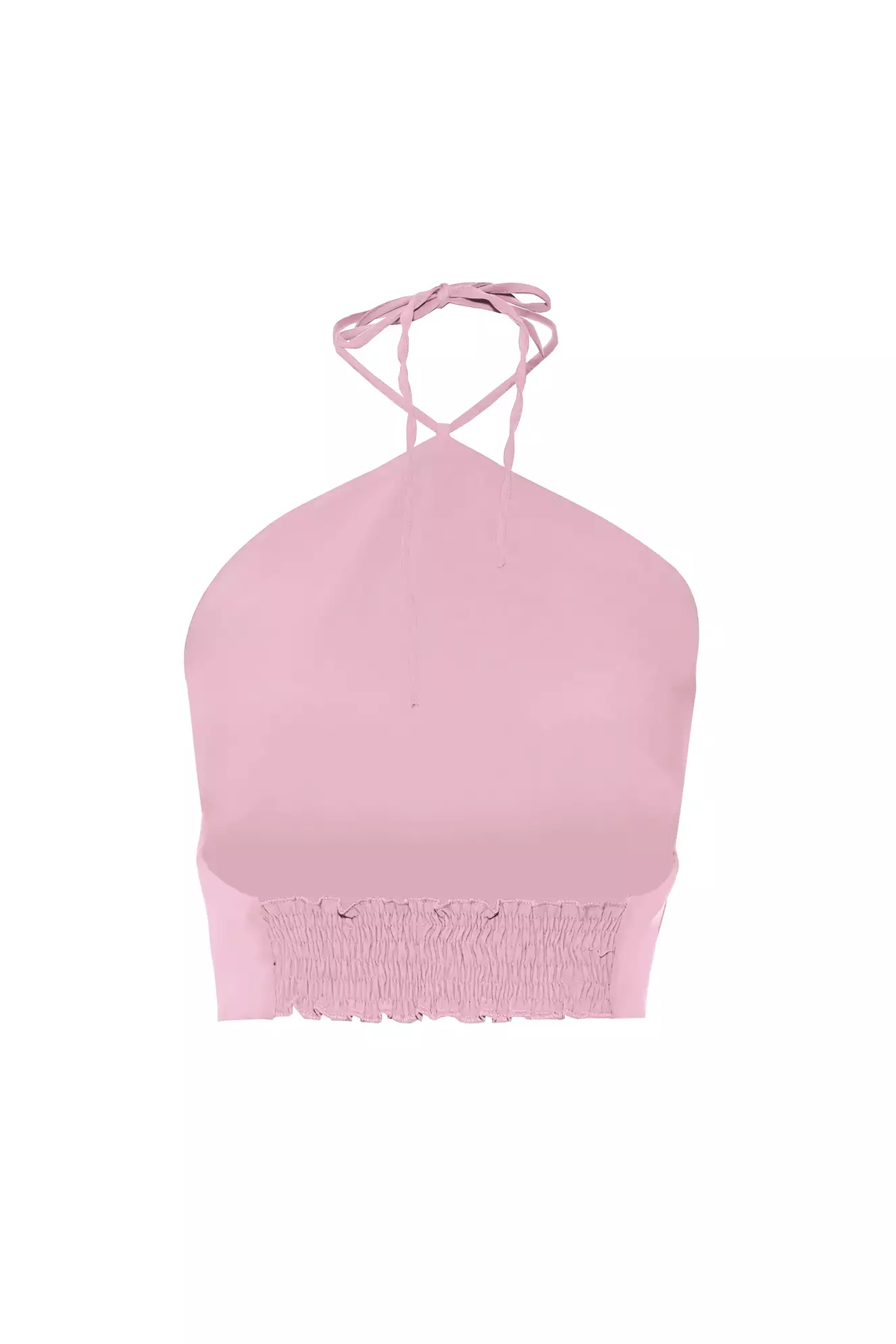 Blush Crepe Sleeveless Crop Top