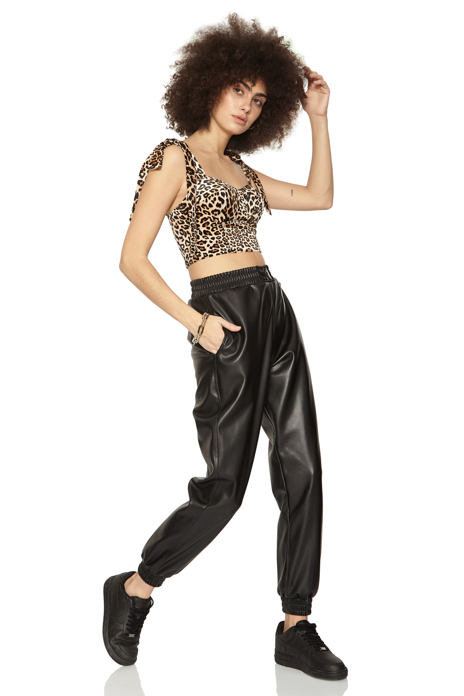 Printed Velvet Crop Top