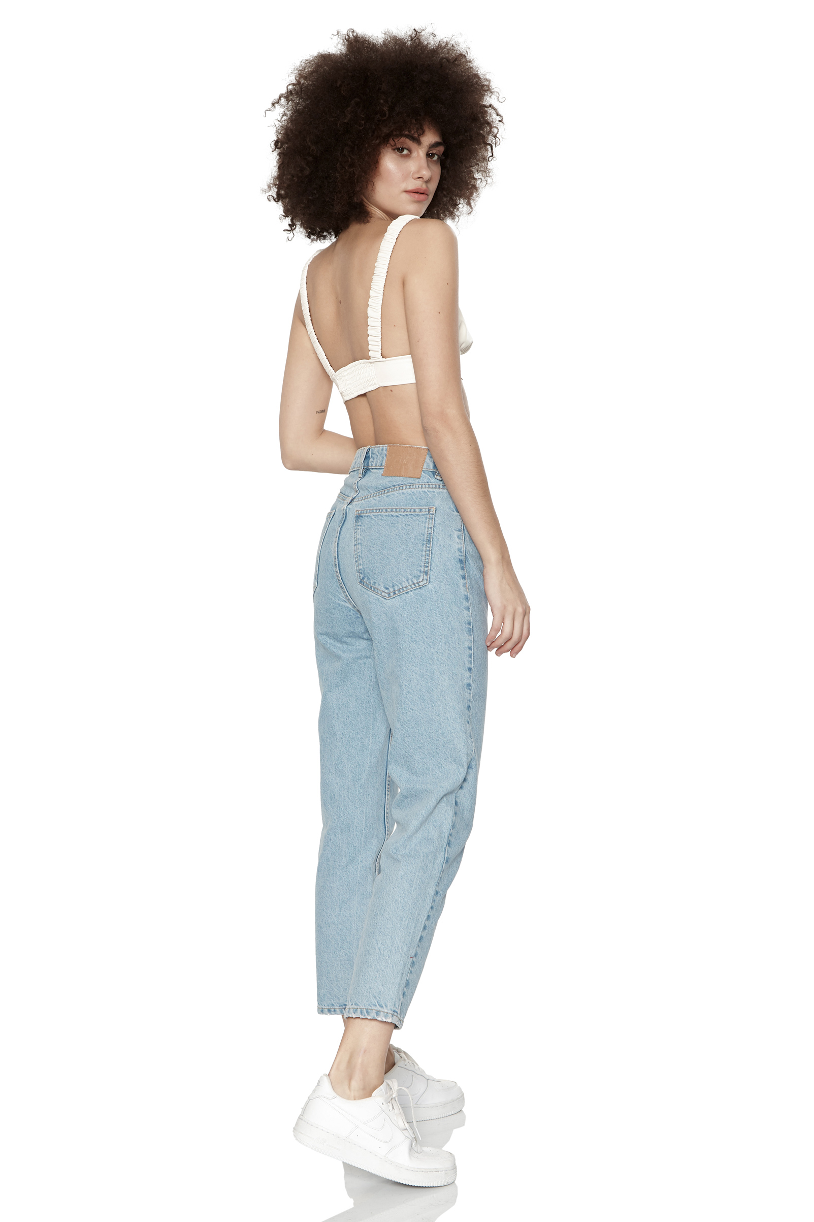White Leather Sleeveless Crop Top