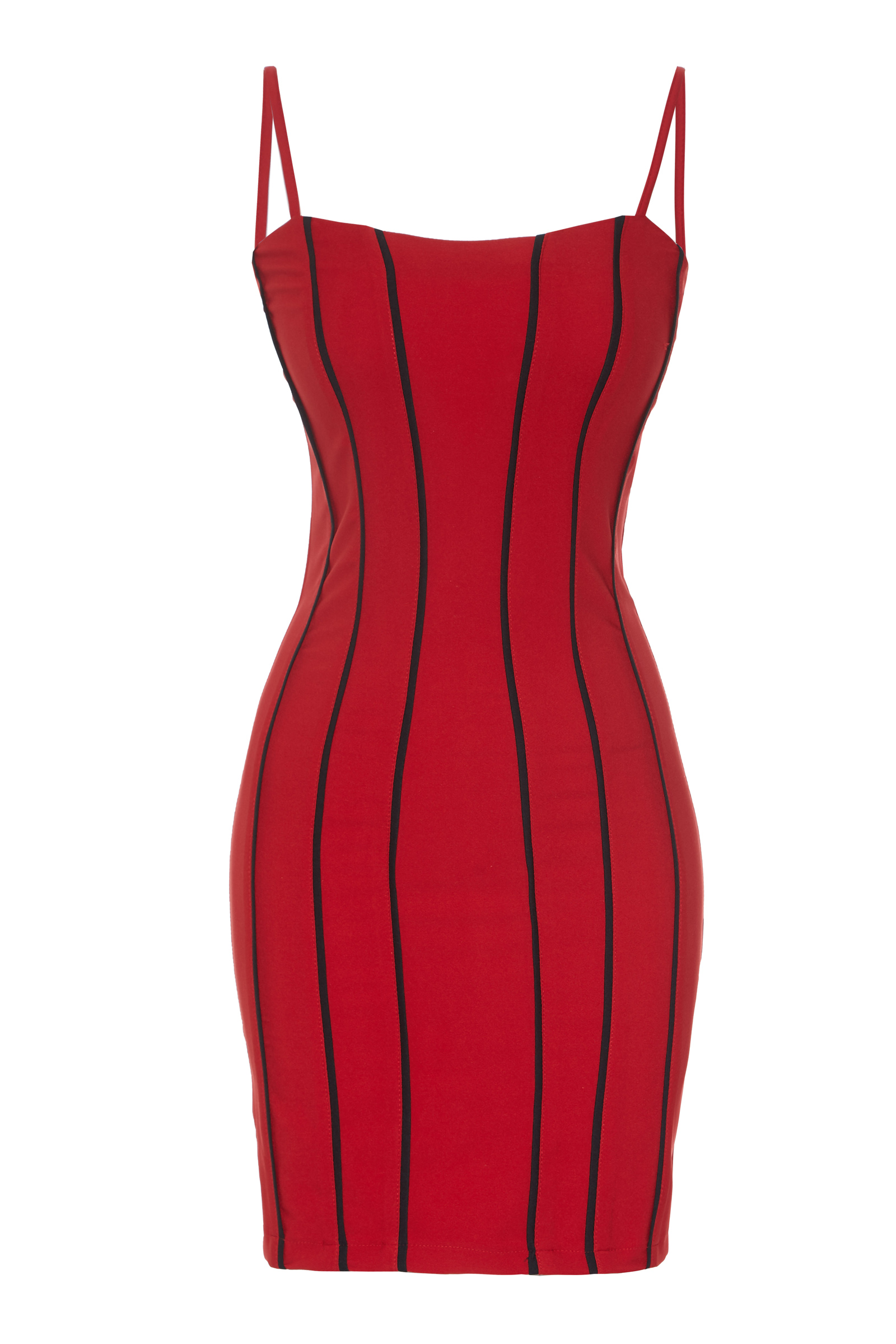 Red Crepe Sleeveless Mini Dress