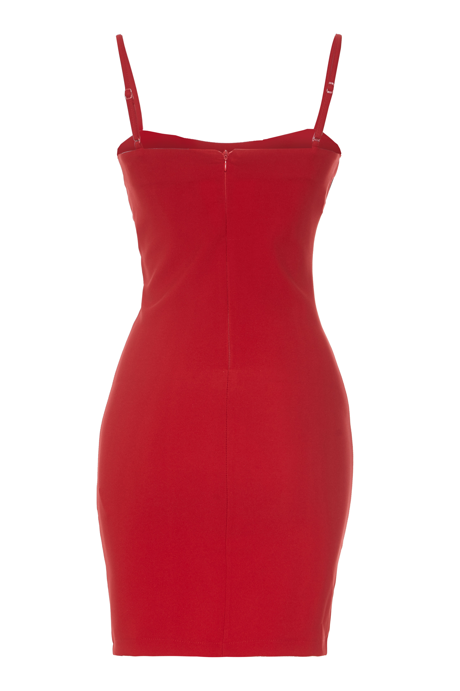 Red Crepe Sleeveless Mini Dress