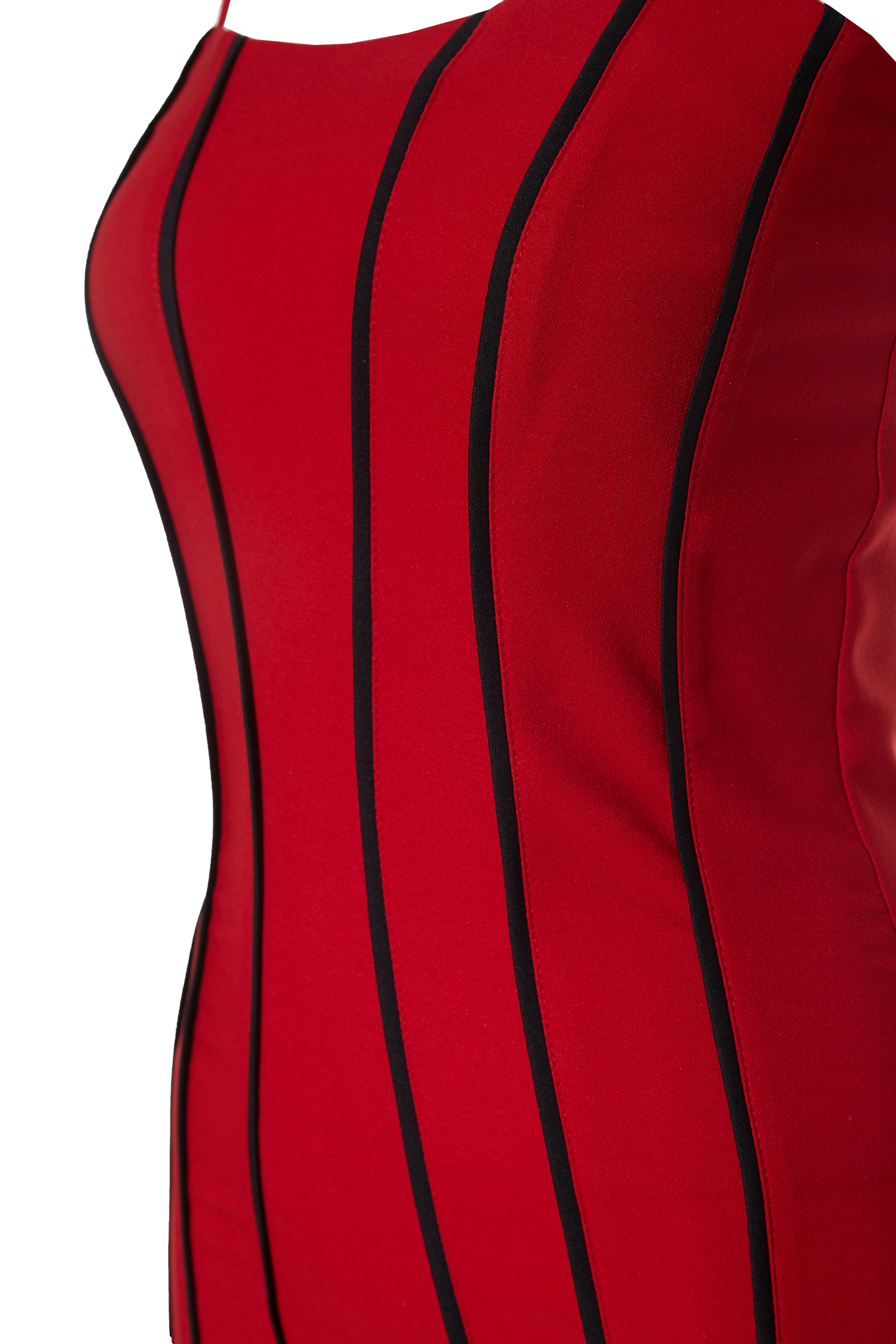 Red Crepe Sleeveless Mini Dress
