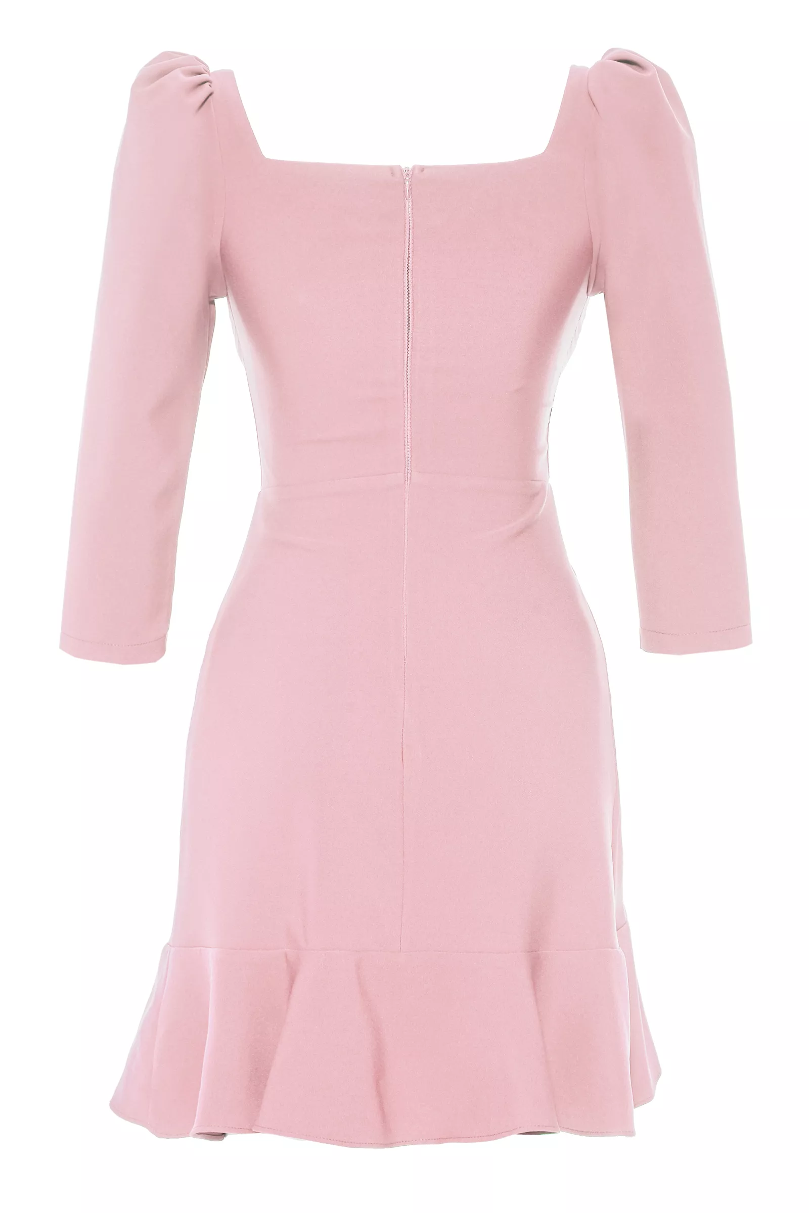 Blush Crepe 3/4 Sleeve Mini Dress